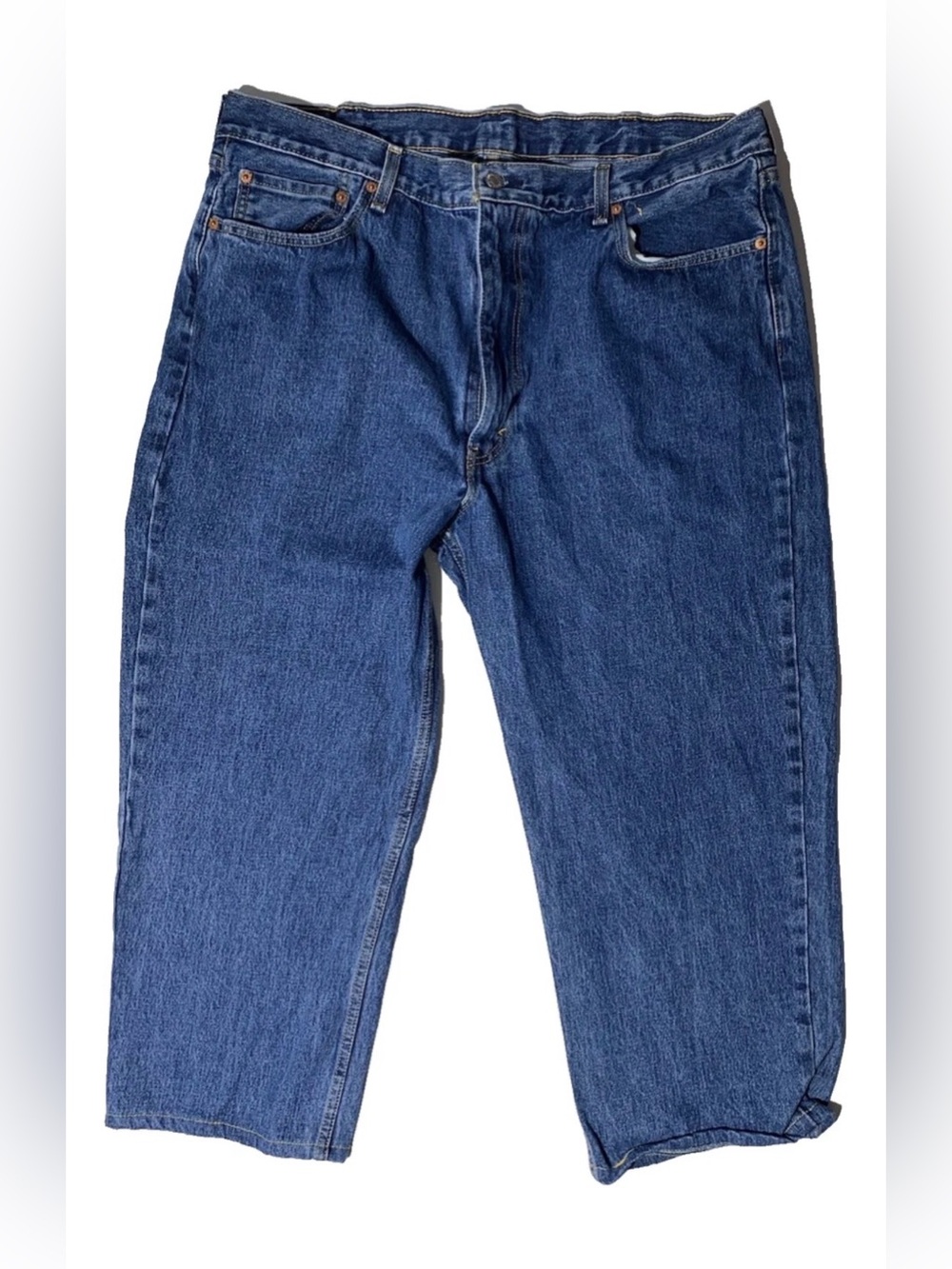 GOOD Size 42 x 25 Mens Levi (Levis) Strauss 550 Jeans Cotton Med Blue